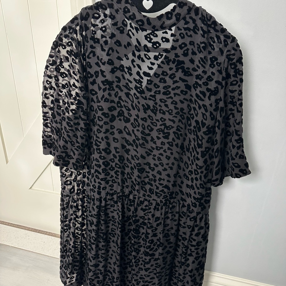 Rag and Bone Leopard Print Black Dress